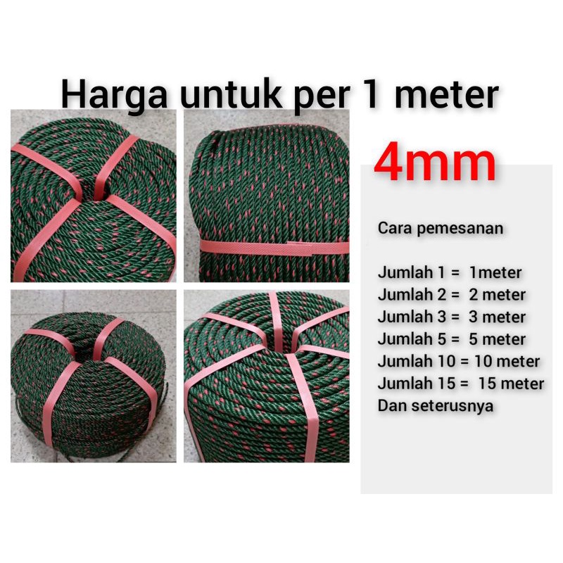 Jual Tali Tambang 4 Mm Tali Tambang Plastik 4mm Per Meter Shopee