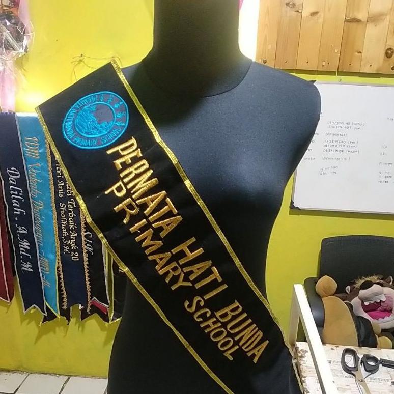 Jual SALE SLEMPANG WISUDA BLUDRU RENDA CUSTOM SELEMPANG BORDIR PRIA