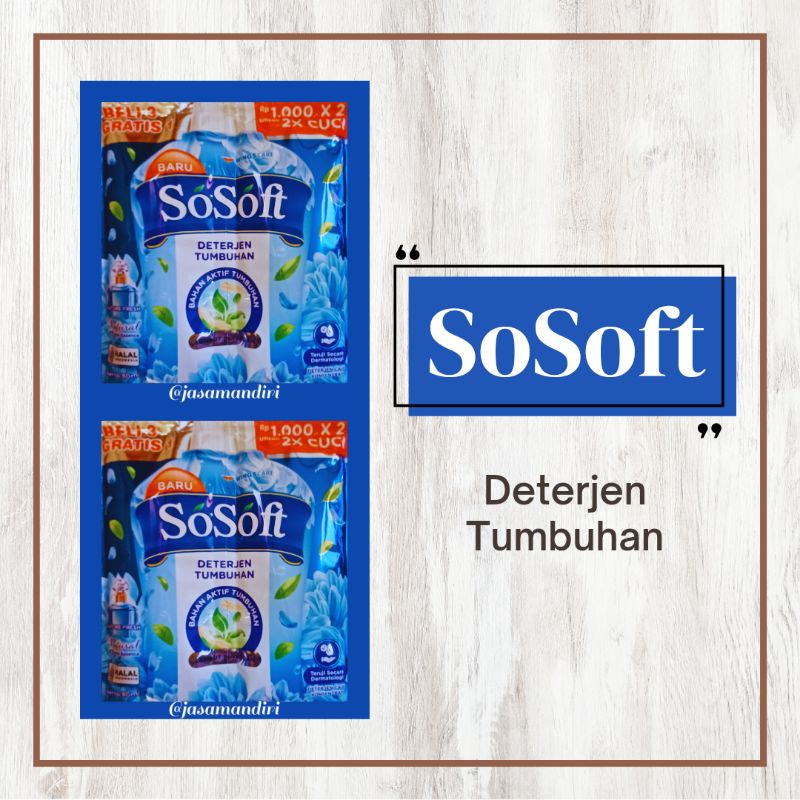 Jual So Soft Liquid Detergent Nature Fresh Double Sachet 6 X 80ml