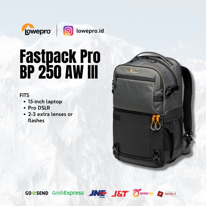 Jual Lowepro Fastpack Pro Bp Aw Iii Camera Bag Gray Shopee