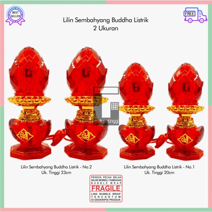 Jual Lampu Led Lilin Sembahyang Meja Altar Puja Suci Buddha Listrik