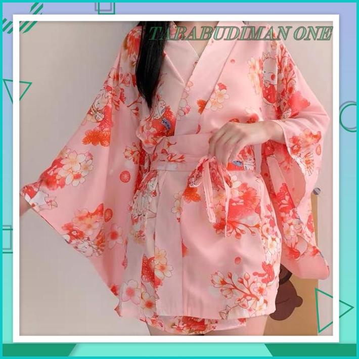 Jual LINGERIE SEXY KIMONO BUNGA SAKURA JEPANG SEXY BAJU TIDUR WANITA