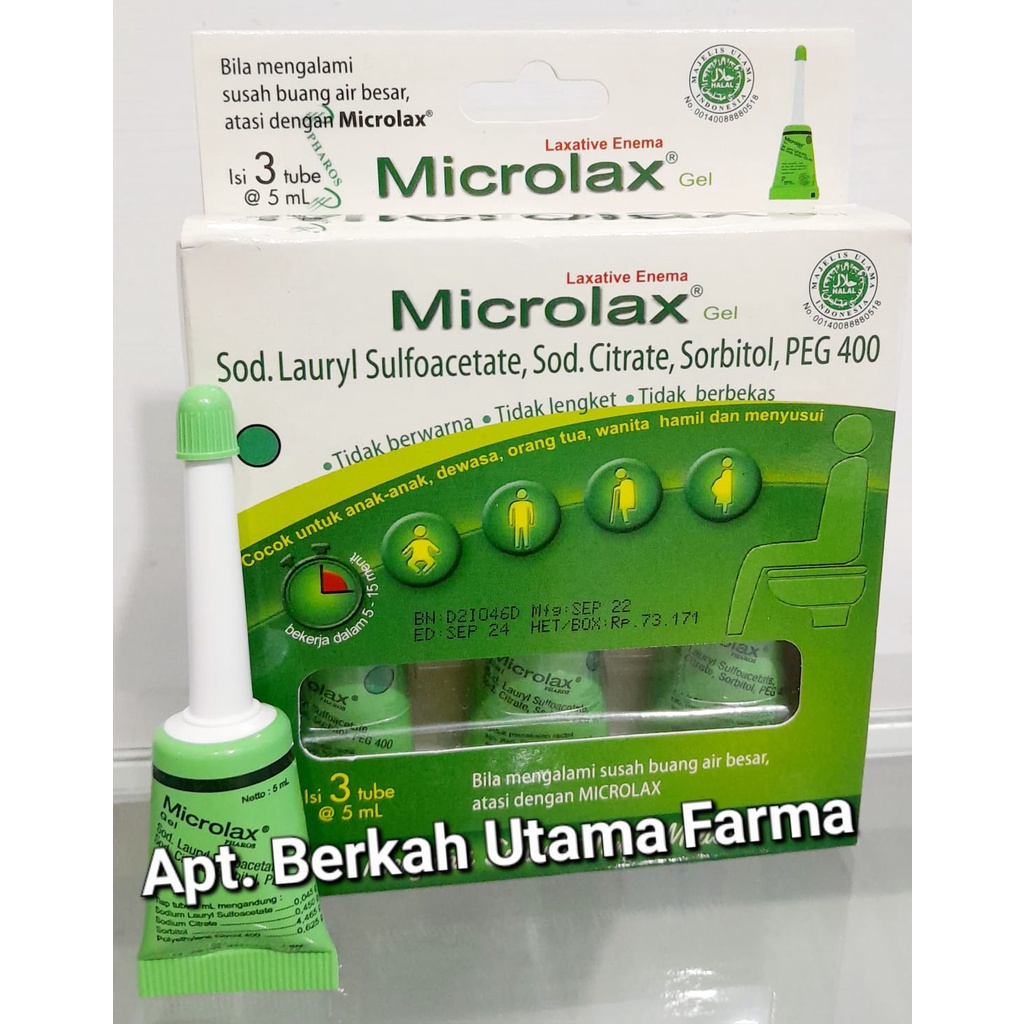 Jual Microlax Gel 5 Ml Box Isi 3 Tube Susah BAB Buang Air Besar