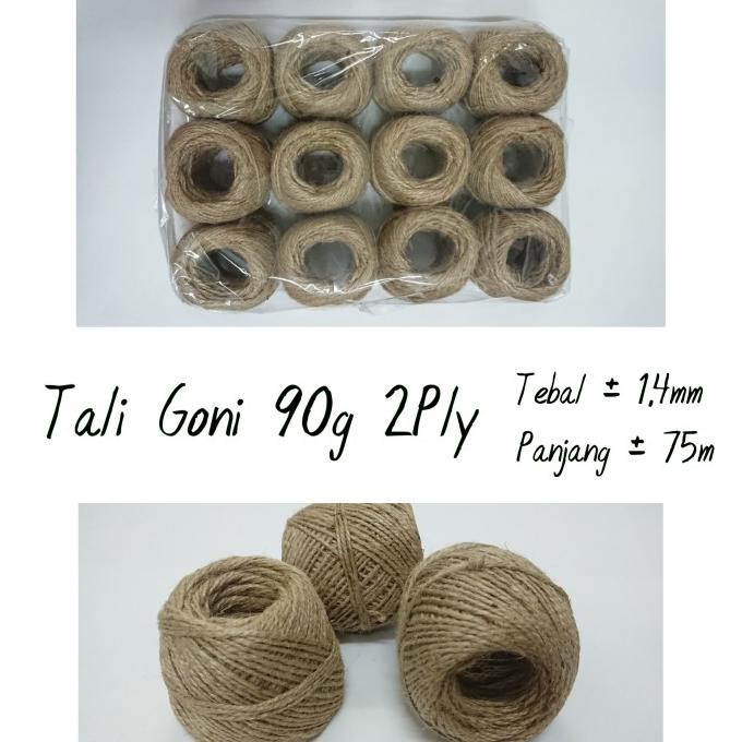 Jual Tali Goni Rami Jute Vintage Hemp Rope 2ply 1 4mm 75meter 90g 12