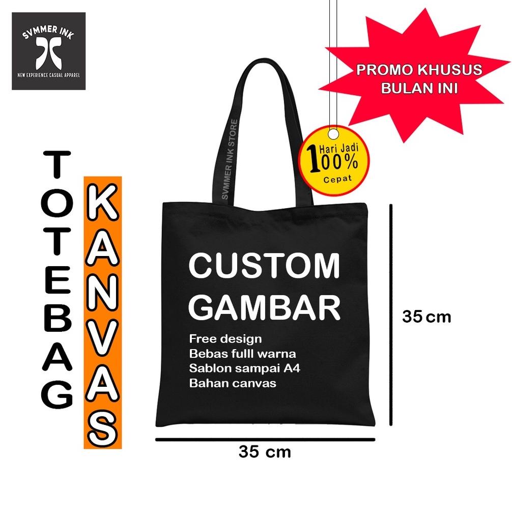 Jual Totebag Tas Custom Satuan X Sablon Tote Bag Semi Kanvas Murah