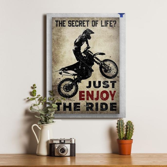 Jual Poster Motor Moto Cross Ride Quotes Dekorasi Hiasan Dinding Kayu