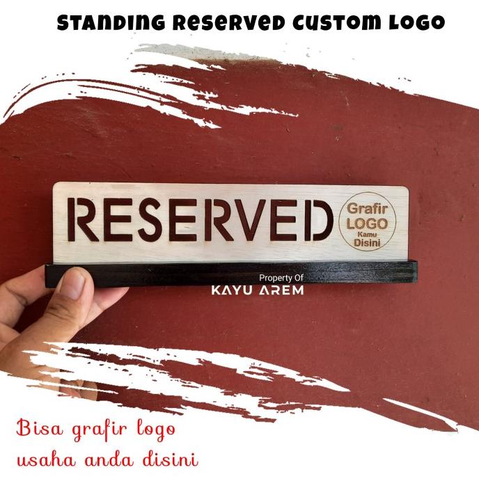 Jual Sign Reserved Kayu Tulisan Tanda Papan Reserved Meja Restoran