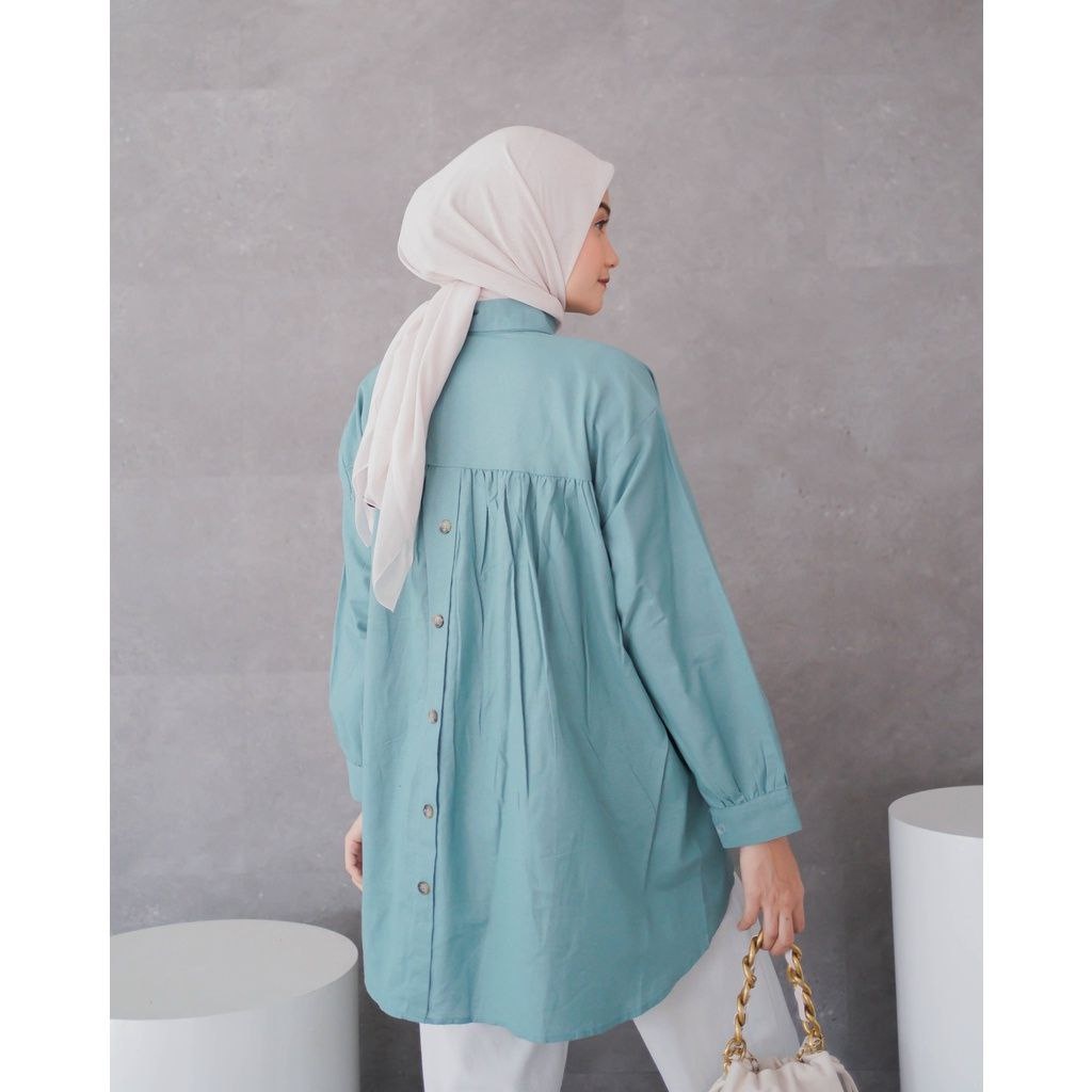 Jual Kemeja Wanita Rika Top Blouse Hana Linen Oversize Atasan Wanita