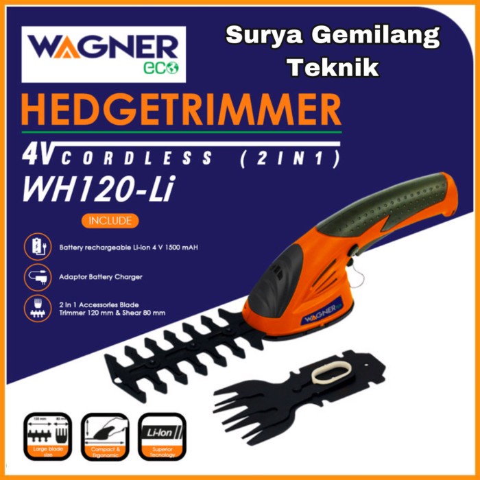 Jual Alat Potong Pagar Tanaman Cordless Hegde Trimmer Wagner Wh Li