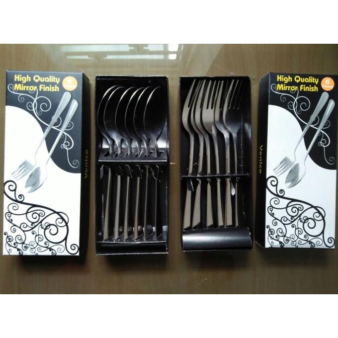 Jual Sendok Garpu Set Venice Mirror Finish Stainless Tebal Kualitas