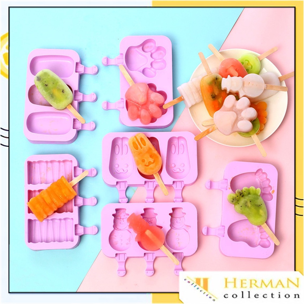 Jual Hc Cetakan Ice Cream Silicon Cetakan Es Krim Karakter Lucu