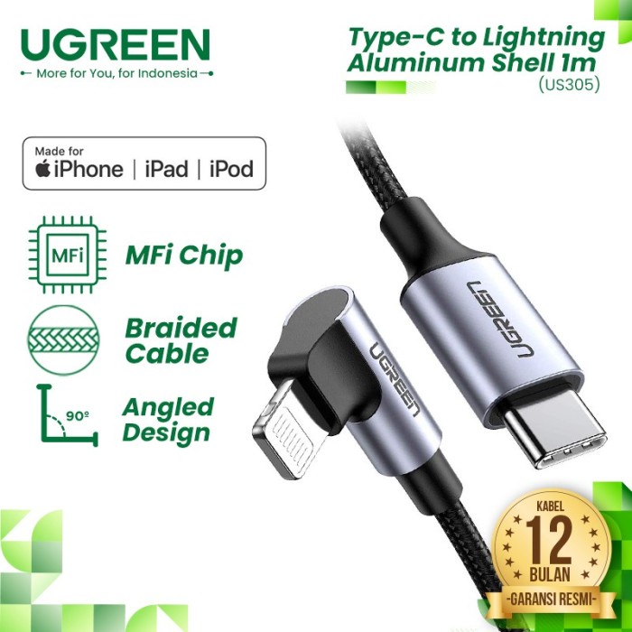 Jual Harga Terjangkau UGREEN Kabel Charger Siku Gaming USB Type C To