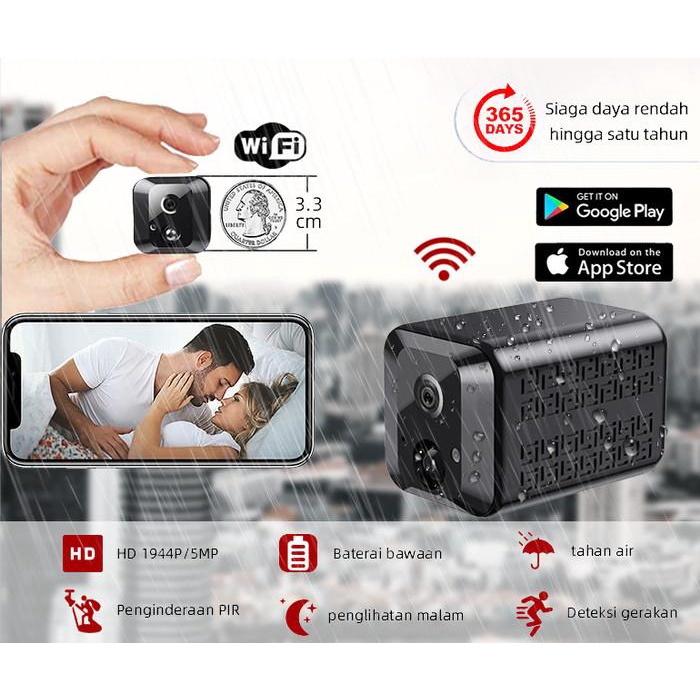 Jual Spycam 5Mp Tahan Air Kamera Cctv Mini Tersembunyi Tanpa Kabel Spy