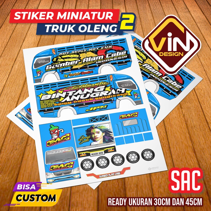 Jual Stiker Miniatur Truk Sac Pola Sticker Miniatur Truck Oleng