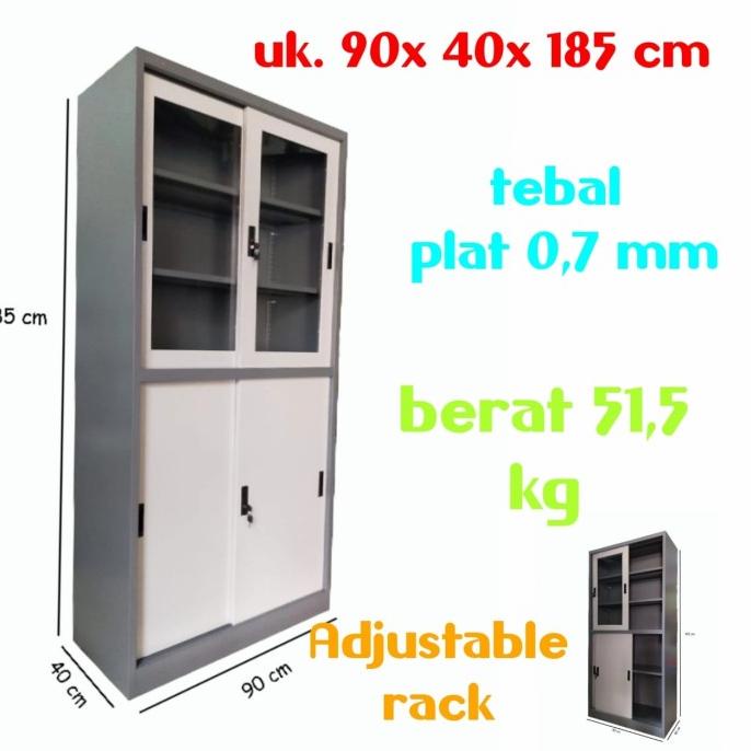 Jual Lemari Arsip Besi Pintu Sliding Kaca Dan Panel Shopee Indonesia