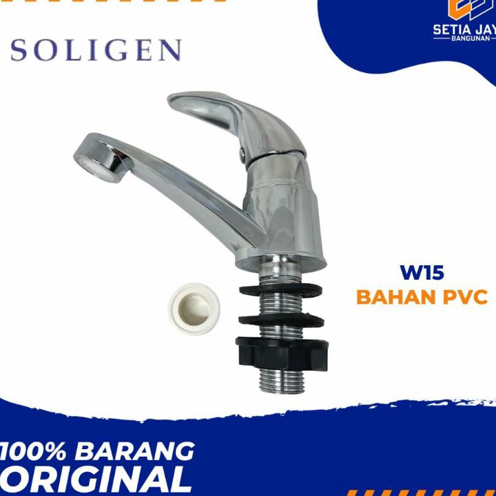 Jual Kran Keran Air Wastafel Cuci Tangan PVC Plastik Soligen W15