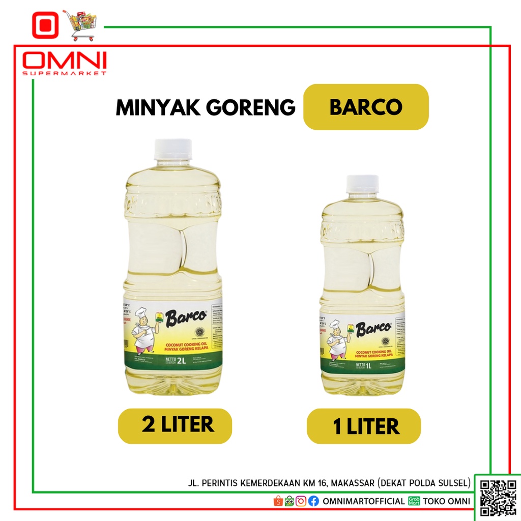 Jual Barco Oil Minyak Goreng Kelapa Kemasan Botol 1 Liter Dan 2 Liter