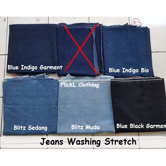 Jual Spesial Edition Bahan Kain Jeans Wash Stretch Denim Washing Cucian