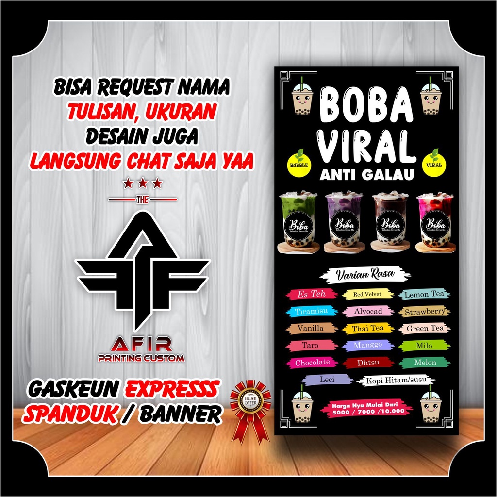 Jual Spanduk Banner Es Boba Viral Berkualitas Banner Jualan Es Boba