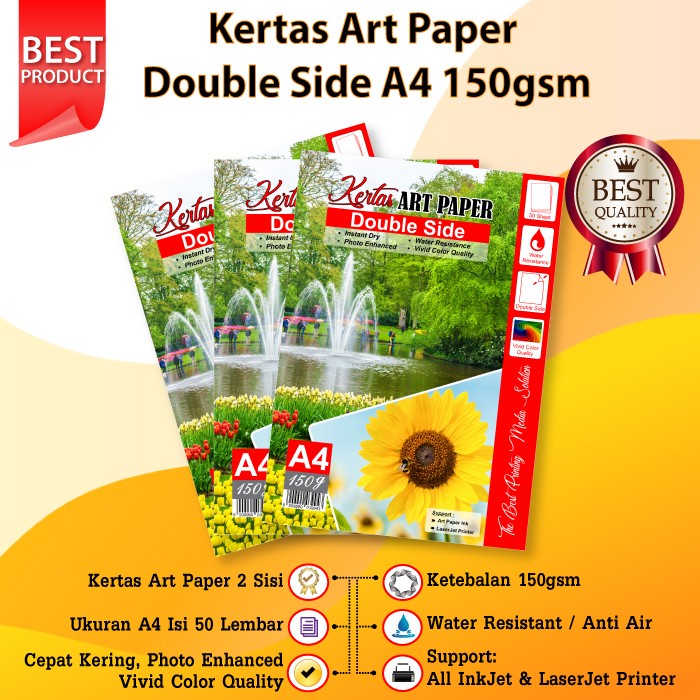 Jual Kertas Art Paper A Gsm Isi Lembar Sae Shopee Indonesia