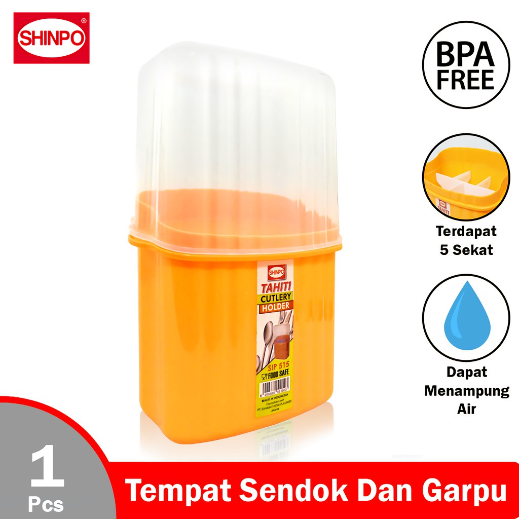 Jual Shinpo Tempat Sendok Plastik Dengan Tutup Sekat Tahiti Cutlery