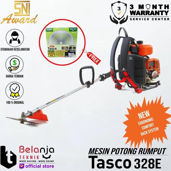 Jual TASCO Mesin Potong Rumput Gendong 328 E Brush Cutter 328E 2 TAK