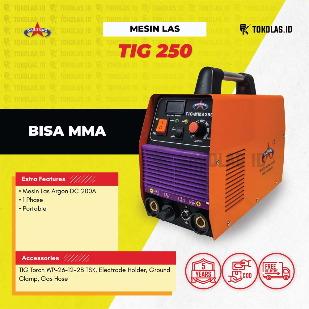 Jual Mesin Travo Trafo Las Argon Inverter Welding Daesung TIG 250 VMOS