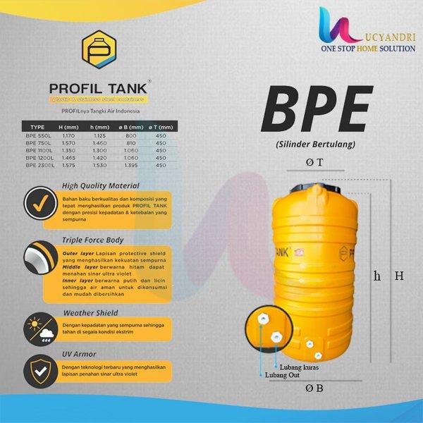 Jual Toren Air Profiltank BPE 1100 Tandon Tangki Profil Tanki Air