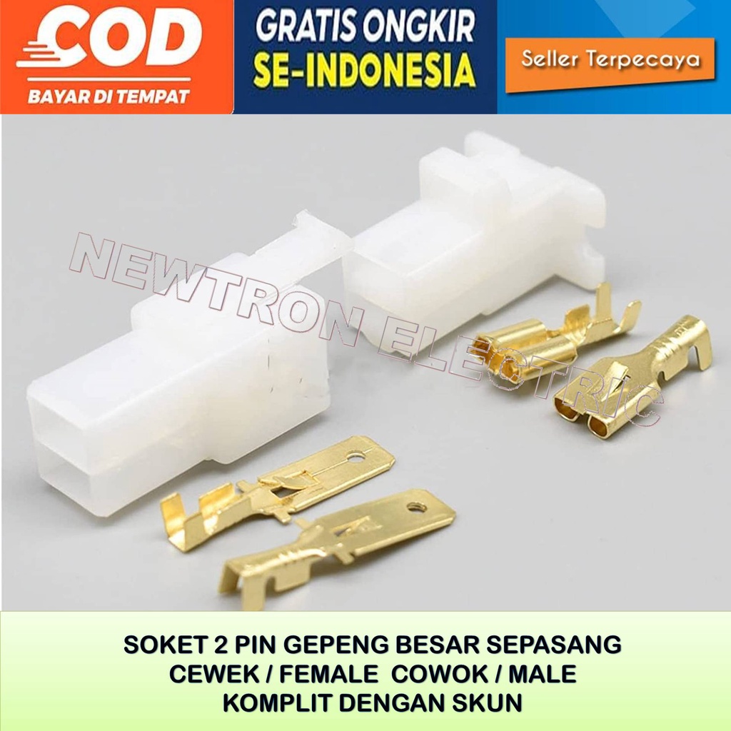 Jual Set Soket Socket Konektor Kabel Pin Besar Motor Mobil Male