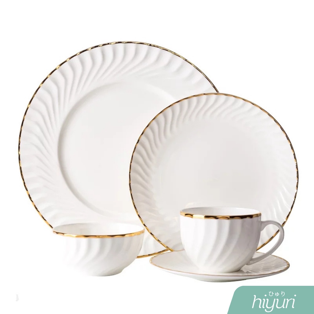 Jual Hiyuri Gold List Dinnerware Set Piring Makan Set Keramik List