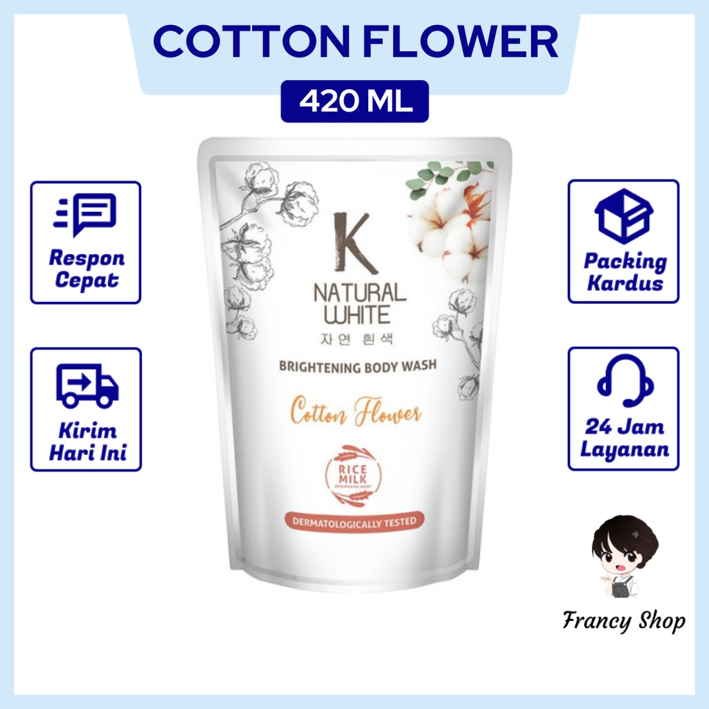 Jual K Natural White Cotton Flower Sabun Mandi Cair 420 Ml Shopee