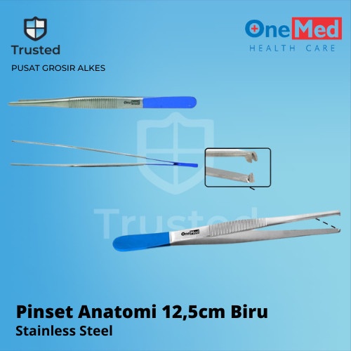 Jual Pinset Bedah Anatomi Biru Cm Stainless Steel Onemed Shopee