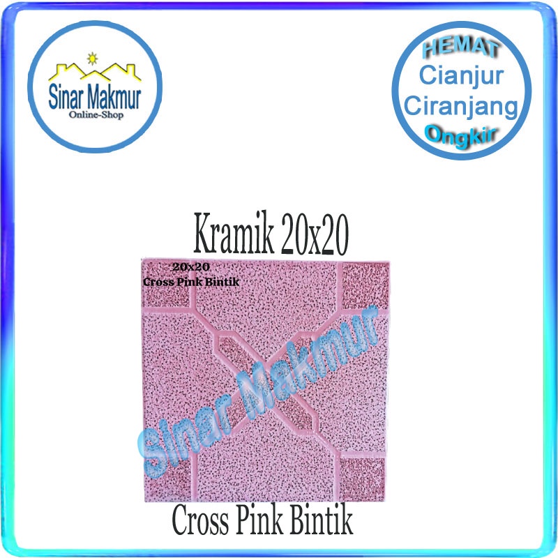 Jual Keramik Lantai 20x20 Cross Pink Bintik PEGASUS Shopee Indonesia