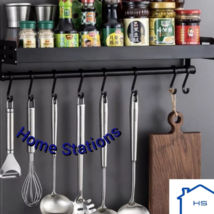 Jual New Stock Rak Dapur Dinding Kitchen Rack Bumbu Gantung Aluminium