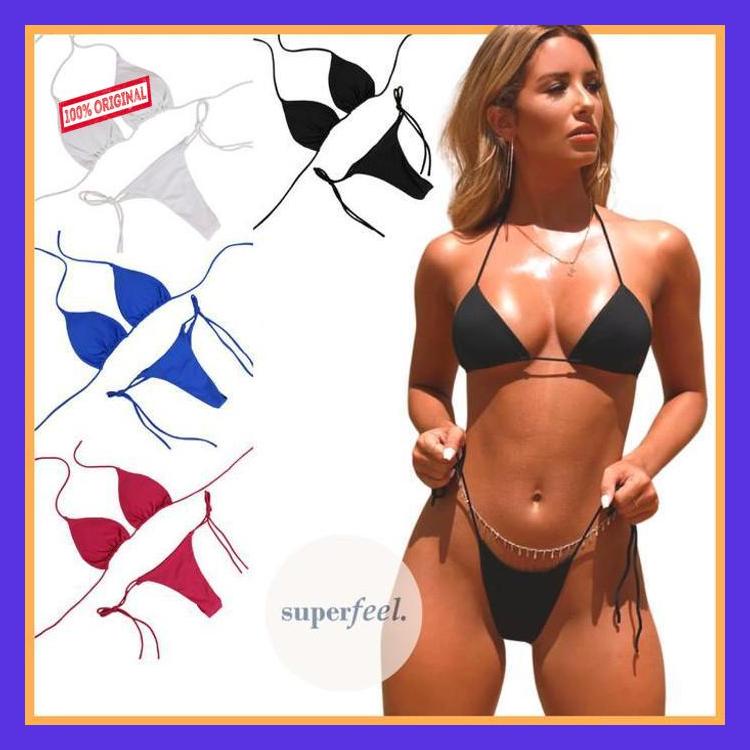 Jual SFL PREMIUM BIKINI LINGERIE SET PANTAI WANITA PEREMPUAN IKAT CUP