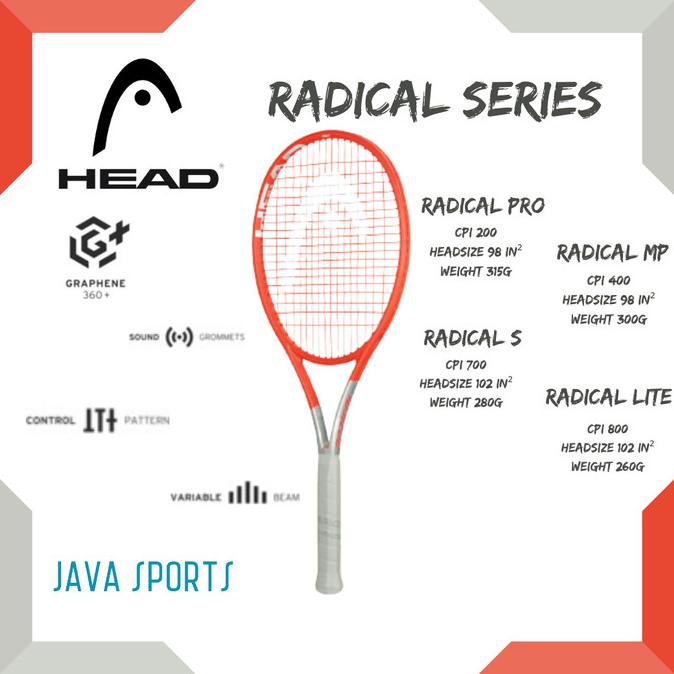 Jual Raket Tenis Head Radical Series Pro Mp S Lite Original Tennis