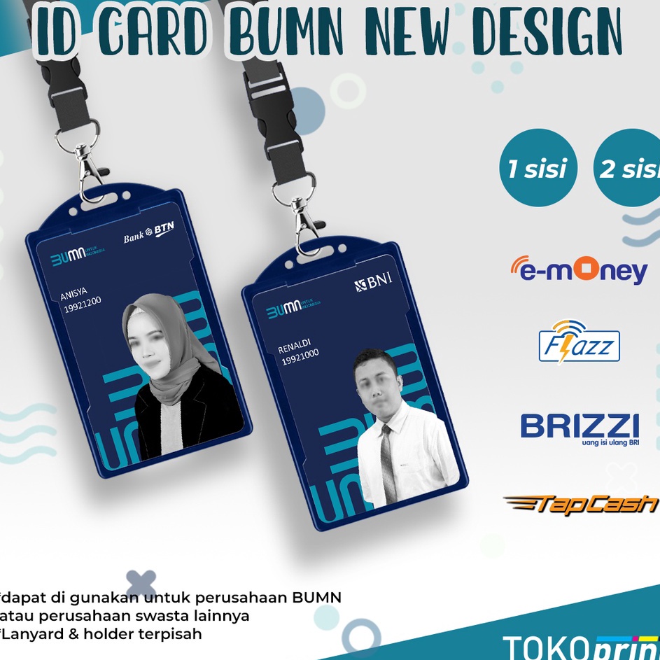 Jual 12 12 MALL Custom ID CARD BUMN Terbaru Emoney Brizzi Tapcash Flazz