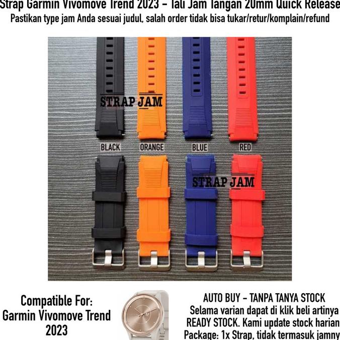 Jual Sikai Wide Strap Garmin Vivomove Trend Tali Jam Mm Rubber