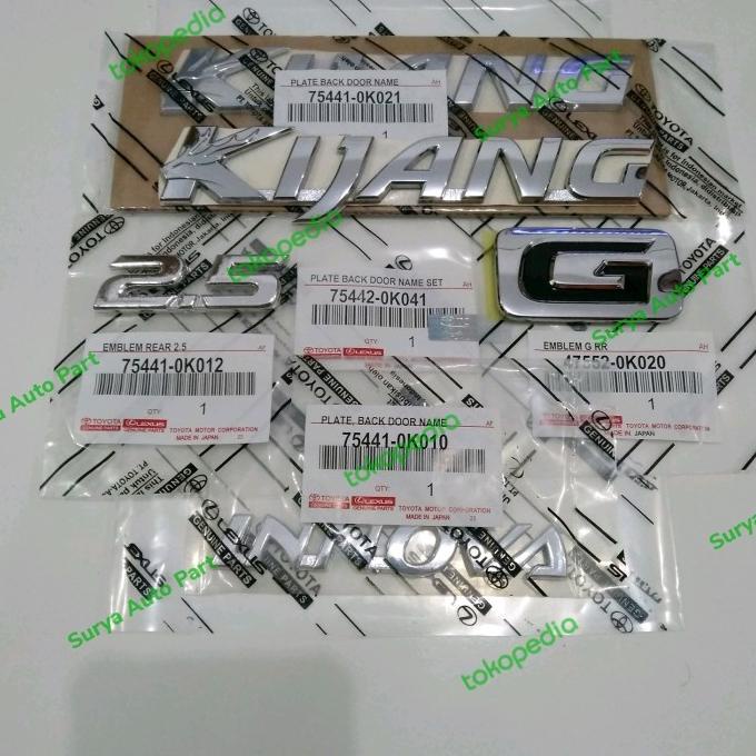 Jual Emblem Set Tulisan Kijang Innova Type G 2500cc Shopee Indonesia