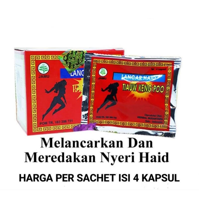 Jual Sachet Bpom Lancar Haid Tiauw Keng Poo Pil Jamu Menstruasi