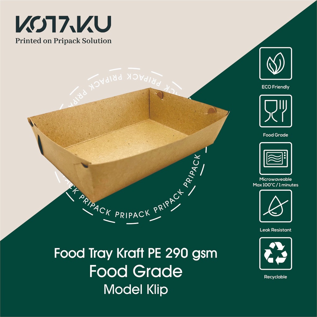 Jual Min Pcs Paper Tray Size L Food Tray Kraft Food Tray