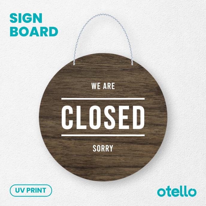 Jual Open Closed Sign Board Kayu Signage Gantung Toko Cafe Resto Buka