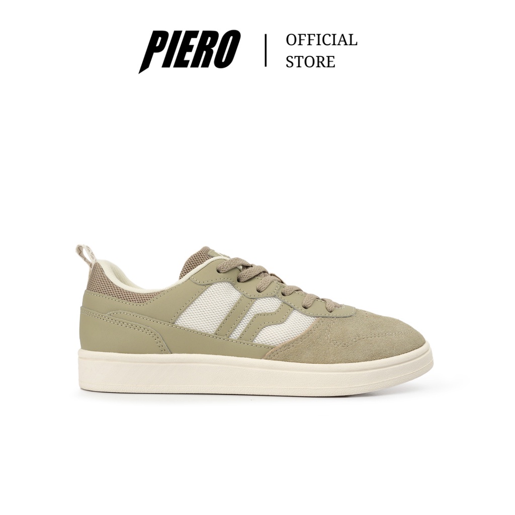 Jual Piero Sepatu Sneakers Pria Jorge Olive Cream Off White P