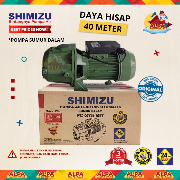 Jual Pompa Air Jet Pump Shimizu Pc Bit Sumur Dalam Original