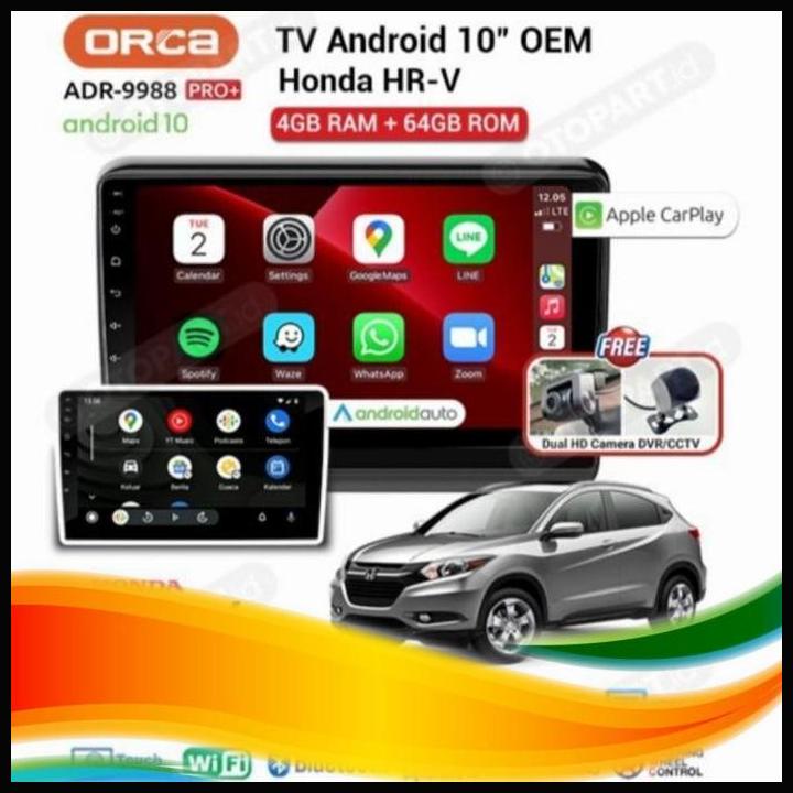 Jual HEADUNIT ANDROID CARPLAY ORCA 10 INCH PRO DVR HONDA HRV RAM 4 64