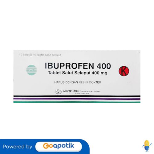 Jual IBUPROFEN NOVAPHARIN 400 MG BOX 100 TABLET Shopee Indonesia