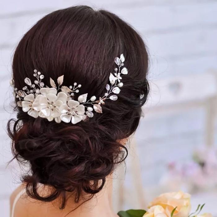 Jual Hiasan Sanggul Aksesoris Rambut Tiara Bunga Hiasan Rambut Pesta