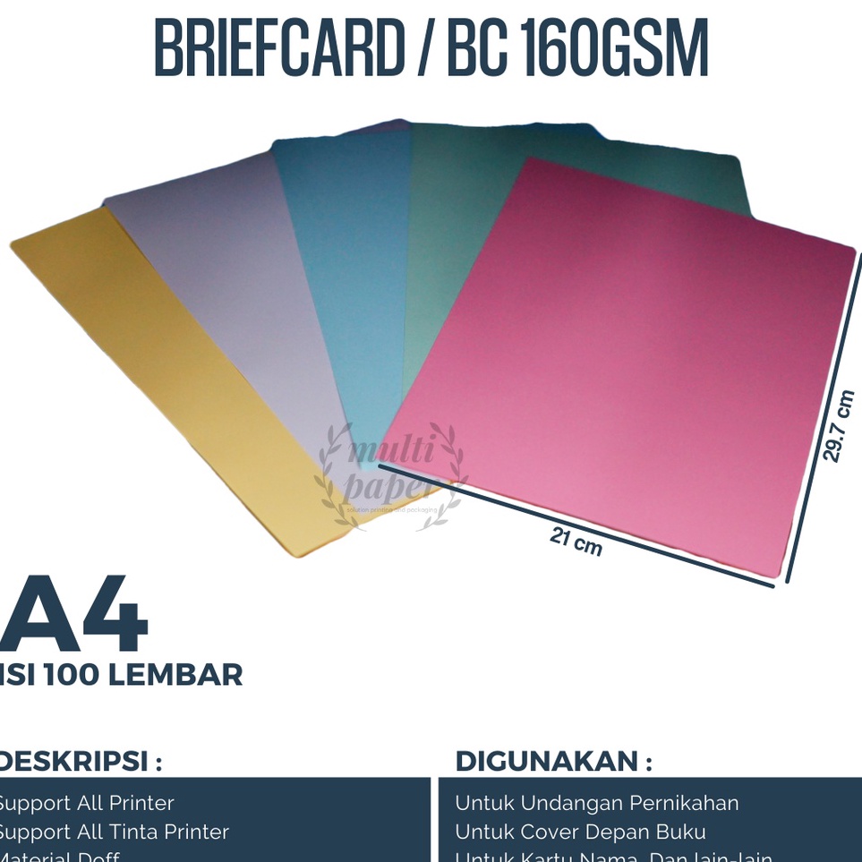 Jual Kertas BC A4 160 Gsm Isi 100 Lembar Kertas Brief Card A4 Imd