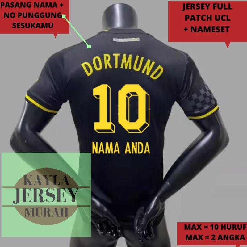 Jual JERSEY BOLA DO RTMUND AWAY 2022 2023 FULL PATCH GRADE ORI TOP