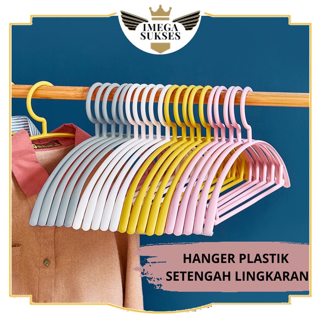 Jual IMS Hanger Plastik Setengah Lingkaran Gantungan Baju Warna Pastel